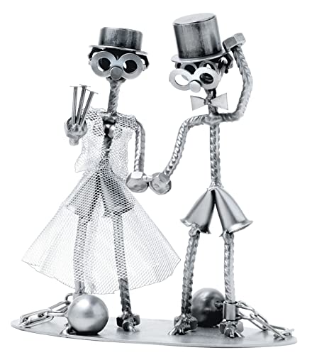 STEEMO Schraubenmännchen Brautpaar Hochzeit 4EVER Geschenk Metall-Deko 18x10x20 cm Cover