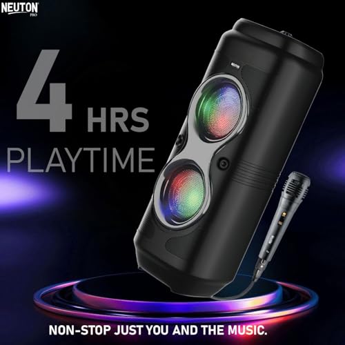 Image of Vibe Trolley Bluetooth Speaker with Wireless Mic | 1800mAh Battery | RGB Lights | Powerful Bass | Portable Party Speaker
