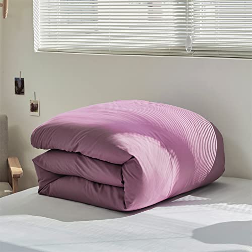 Image of KAREVER Purple Comforter Set King Grape Color Bedding Set 3 Pieces Lightweight Blanket Set Hotel Quality Women Breathable Comforter Set King