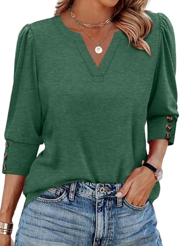3/4 Length Sleeve Womens Tops Summer Business Casual Outfits for