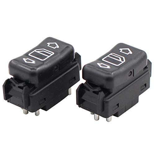 NewYall Set of 2 Front or Rear Left Driver and Right Passenger Side Door Window Switch for Mercedes-Benz 190E 260E 300CE 300D 300E 300TE 300SDL 300SE 300SEL 300TD 350SD 350SDL 420SEL 560SEC 560SEL
