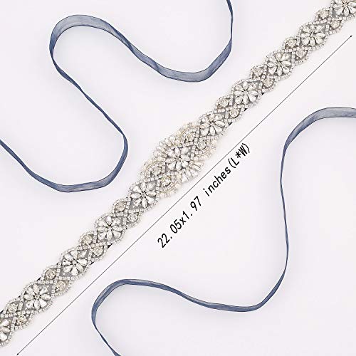 Wedding Belt with Rhinestones Beads Sash Organza Bridal Belt for Wedding Gown Rose Gold Plus Size2