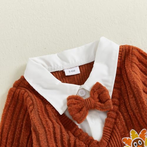 My First Halloween Baby Boy Outfit Newborn Pumpkin Romper Long Sleeve Lapel Jumpsuit Infant Fall Winter Clothes4