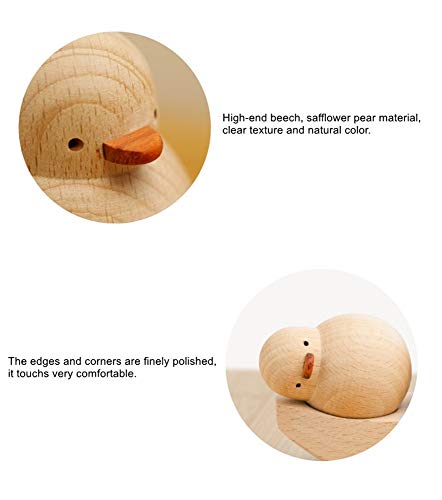 Home Decoration Furnishing Decorative Accent- Friendship, Hand Carved Cute Duck Animal Sculptures Wood Statue Ornament, Creative Gift Collectible Figurines Décor Set For Birthday Wedding Anniversary #TOP3