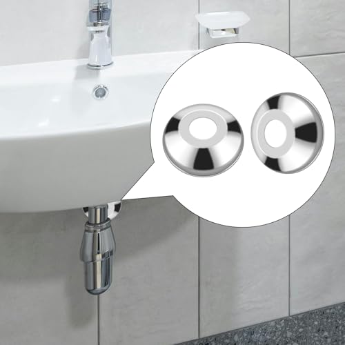 12 Pack Escutcheon Plate 1/2 Inch, Chrome Plated Stainless Steel Flange Cover for 1/2\" Copper, PEX, CPVC Pipe Wall, Pipe Cover