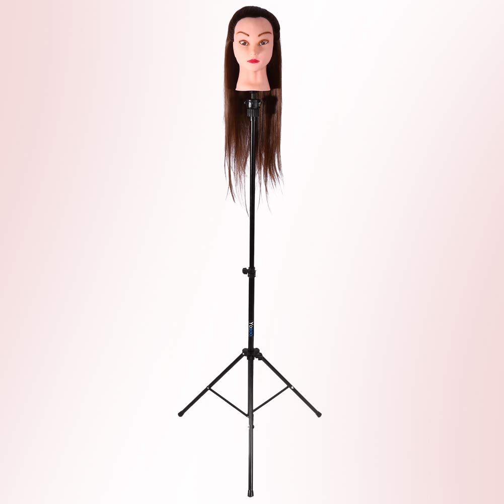 Soporte de trípode ajustable para peluca, trípode de peluquería, soporte de peluca, modelo maniquí, soporte de abrazadera, perfecto para estudiantes, peluquerías y salones