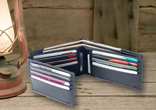 Bullz Lambskin Leather Slim RFID Signal Blocking Bifold Mens wallet- Hold upto 12 Cards, ID and Paper Bills4