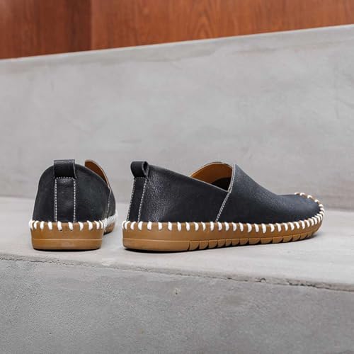 Image of Men's Genuine Leather Loafer Shoes Slip On Soft Walking Driving Shoes