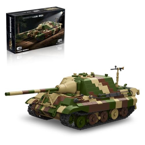 BrixVibe WW2 Jagdtiger 201 Juego de construcción de destructor de tanques pesados para adultos