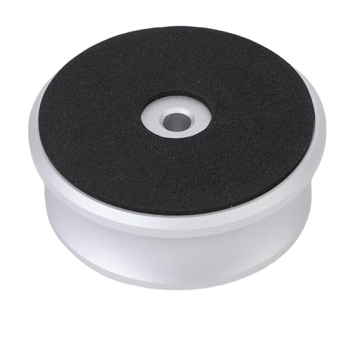Yanmis Stabilisateur de Poids pour Disque, Pince pour Platine Vinyle, Accessoire pour Tourne-Disque avec Tampon de Protection pour Une Meilleure clarté Sonore et Un Amortissement des (Silver)
