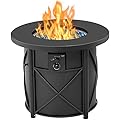 BALI OUTDOORS Propane Fire Pit Table Gas Firepit 30 Inch 50,000 BTU with Fire Glass Cover Lid for Patio, Garden, Backyard and Porch