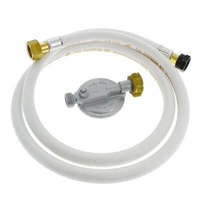 Tuyau gaz butane avec detendeur 1m50 validité 10 ans pour Barbecue,Cuisiniere, Plaque de cuisson ... 08164150B 90140 pour Cuisinière