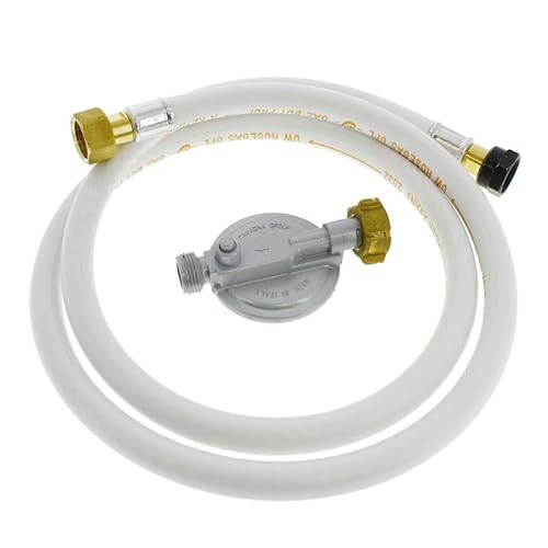 Tuyau gaz butane avec detendeur 1m50 validité 10 ans pour Barbecue,Cuisiniere, Plaque de cuisson ... 08164150B 90140 pour Cuisinière