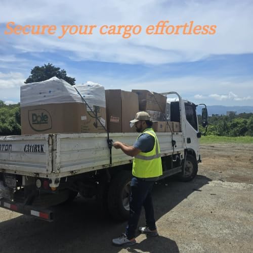 Retractable Ratchet Straps(4 PK)- 1 Inch x 10 Feet (1,650lb Break Strength)-Self Retracting Tie Down Straps for Motorcycle, ATV, Truck, Cargo, Appliance & More -Black + 4 PK Soft Loops - Image 7