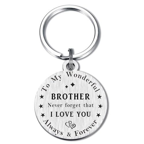 BAZLJY Brother Keychain: Little Brother Gift from Sister, Best Birthday Gift for Men