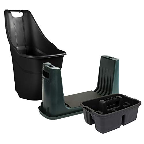 Charles Bentley Strata/Ward Garden Tidy Bundle- Set of 3 Trolley Kneeler Caddy Outdoor Heavy-duty Hard-wearing
