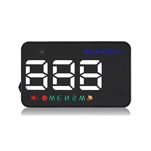 Head Up pantalla 3,5 "GPS HUD Universal Plug & Play kmh MPH velocímetro, sensor de luz automático, GPS Navegación Brújula, alarma de velocidad con Skid-Pad para todos los modelos de coches