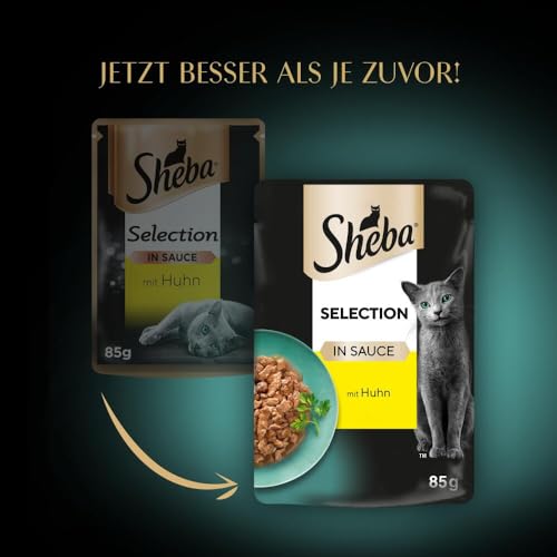 Sheba Sauce Collection Katzen Nassfutter im Portionsbeutel mit Huhn 28x85g