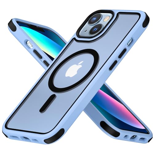 Coque Magnétique pour iPhone 14 MobNano Housse Hybride Haute Finition Bleu Noir