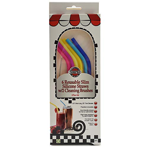 Pitillos de silicona reutilizables Norpro 471 con cepillos miniatura 7
