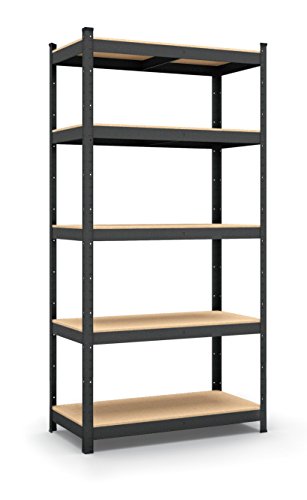 Panorama24 Lagerregal Anthrazit belastbar bis 875kg - Maße: 180 x 90 x 40 cm, Regal Kellerregal Steckregal Werkstattregal Schwerlastregal