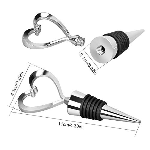 3 metalen hartvormige fles stoppen voor rode wijn champagne mousserende wijn bier saver Sealer (zilver) - Image 3