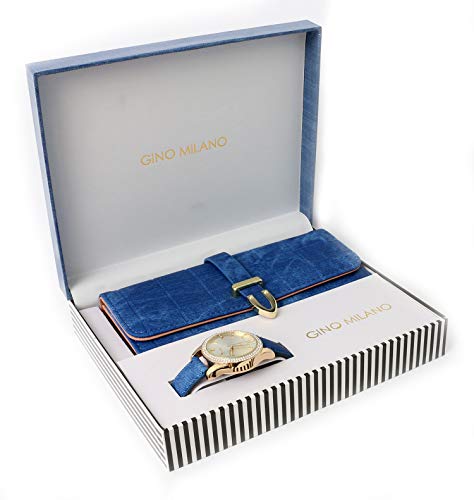 Montre en cuir femme avec sa pochette assortie pour le bureau et les sorties