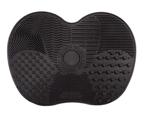 Brilaris Makeup Brush Cleaner Mat,Make Up Cleaning Mat Silicone Brush Cleaner Pad Portable Drying Washing Tool Scrubber With Suction Cup Small Size Black #TOP23