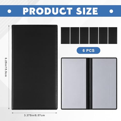 Image of Geyoga 6 Pcs Vinyl Checkbook Cover Personal Top Tear Checkbook Cover Holder Vinyl Check Holder for Men Women (Black)