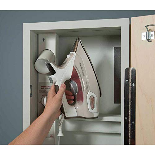 Iron-A-Way ANE-42-L Ironing Center - 42" Built-In Swiveling Ironing Board With Storage Cabinet - Left Hinged Door - Flat Wood - Image 5