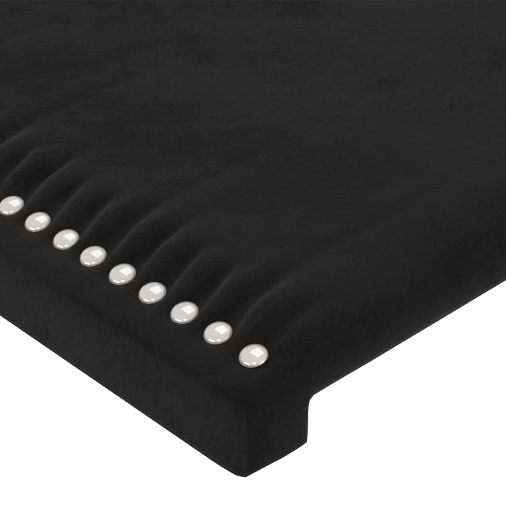 Klasyczny aksamitny zagłówek uszak z regulowaną wysokością 203x23x78/88 cm, drewniane nogi, eleganckie nity, idealne podparcie pleców do czytania i oglądania TV.