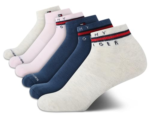 Image of Tommy Hilfiger Womens Quarter Socks - 6 Pack Soft Cushioned Athletic Performance Ankle Socks for Women for Sports and Running
