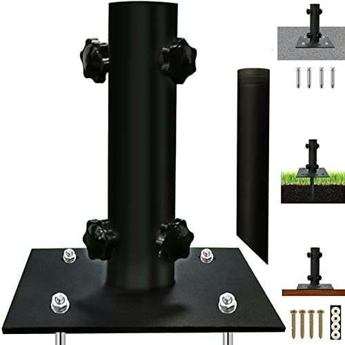 Atsasaye Patio Umbrella Stand Multifunctional, Lawn Design with Ground Spike Fixing, Easy to Carry, Table Umbrella Base for Multiple Scenes, Weather Resistant Outdoor Umbrella Stand for Patio/Garden/Deck Porch.
