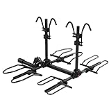 MEEVIZ 4 Bike Rack Hitch Mount, Platform Bike Rack for Car, SUV, Truck, Fits Mountain Bikes, Road Bikes, Ebikes and Fat Tire Bikes, 260 lbs Capacity