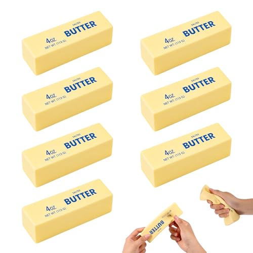 Lyreh Butter Squeeze Toy Butter Stick Toys Slow Growth Relax PU Material for Office School Anxiety Relief and Decompression (Light Yellow)