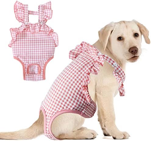 Dog Diaper Sanitary Pantie with Suspender, Pet Physiological Pants Adjustable Underwear for Female Girl Dogs, Breathable Small Dog Menstrual Briefs Doggy Onesie Puppy Clothes,Machine Washable