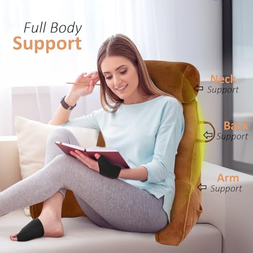 Miniatura 2 de Mingpinhuius Cojín De Lectura Xl Para Cama Y Sofá Con Cojín Cervical Extraíble, Cojín Lumbar Ideal Para Adultos Con Espuma Viscoelástica Para Leer, Trabajar, Jugar, Ver La Televisión, Relajarse
