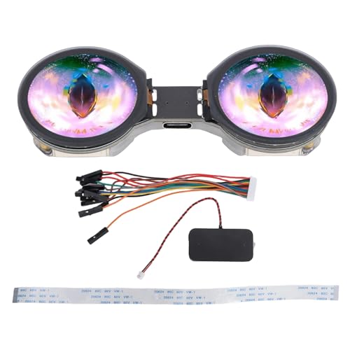 Taidda Module D'affichage LCD Double Rond, Carte Développement D'écran Tactile 1,28 Pouces Processeur Dual Core 240 MHz, pour Interfaces Graphiques Interactives Projets Bricolage