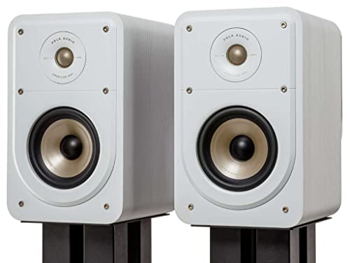 Polk Audio Signature Elite ES15 hochauflösende Regallautsprecher fürs Heimkino, Stereo Lautsprecher, Surround Boxen, Hi-Res zertifiziert, kompatibel mit Dolby Atmos und DTS:X (Paar), Weiß