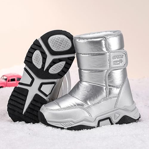 Kids Snow Boots Boys Girls Waterproof Warm Winter Boots Faux Fur Lined Slip Resistant Outdoor Warm Shoes for Toddler4