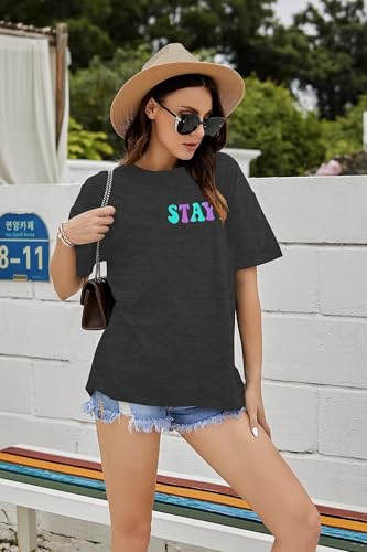 Suicide Awareness Shirt Women Stay Tomorrow Needs You 988 Suicide Prevention Shirt Oversized Semicolon Short Sleeve Tee4