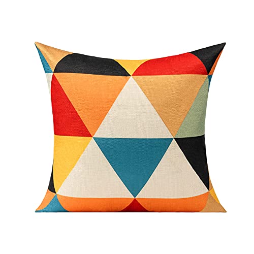 All Smiles 2017ASC316SET4FBA-50X50 Outdoor Throw Pillow Covers Fall Decor Patio 20X20 Set Of 4 Colorful Modern Cushion Cases Cojines Couch Sofa Decoration Porch For Home Living Room Geometric Triangle Orange Yellow thumb #4