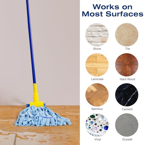 Image of Matthew Cleaning Microfiber Tube Mop(Large,Blue,3Pack) Heavy Duty Mop Head Replacement,Excellent Absorbency,Premium launderability,Reusable,Loop end for Home,Commercial&Industrial Use