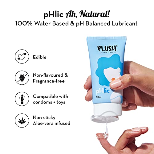 Image of Plush LoveGlove Premium Extra Super Dotted Condoms(10 N) & pHlic 100% Water Based Lubricant | Vegan, Electronically tested & pH Balanced | Non-flavoured & Compatible with toys | Naturally Sourced Latex