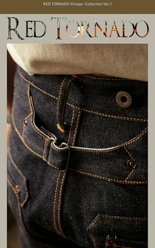 Red Tornado Vintage 16.5oz Men's Jeans Relaxed Fit Straight Leg Heavyweight Raw Selvedge Denim Pants Buckle Back Belted3