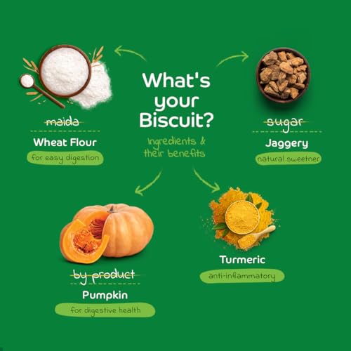 Image of Pumpkin with Turmeric Dog Biscuits for Puppies & Adult Dogs | Oven-Baked Crunchy Dog Treats Made with Real Ingredients | Healthy Training & Reward Snacks | 420g