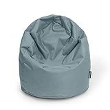 BuBiBag Sitzsack für Kinder in Tropfenform mit ÖKOTEX 100 - Outdoor Sitzsack oder als Indoor Gaming Sitzsack, Kindersitzsack für das Kinderzimmer, gefüllt mit EPS-Perlen (anthrazit)