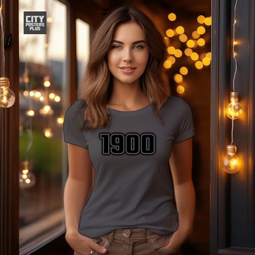 T-shirt 1900 pour femme gris anthracite en coton - 4