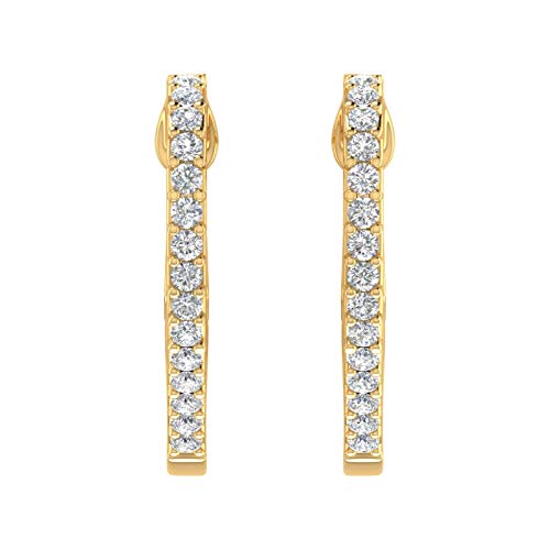 0.15 Carat Diamond Heart Shape Hoop Earrings in 10K Gold2