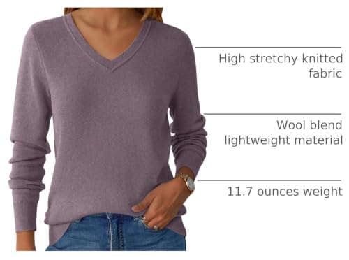 Image of GKBK Women's Sweaters 2026 Fall Fashion Lightweight Classic V Neck Business Casual Outfits Long Sleeve Knit Pullover Tops